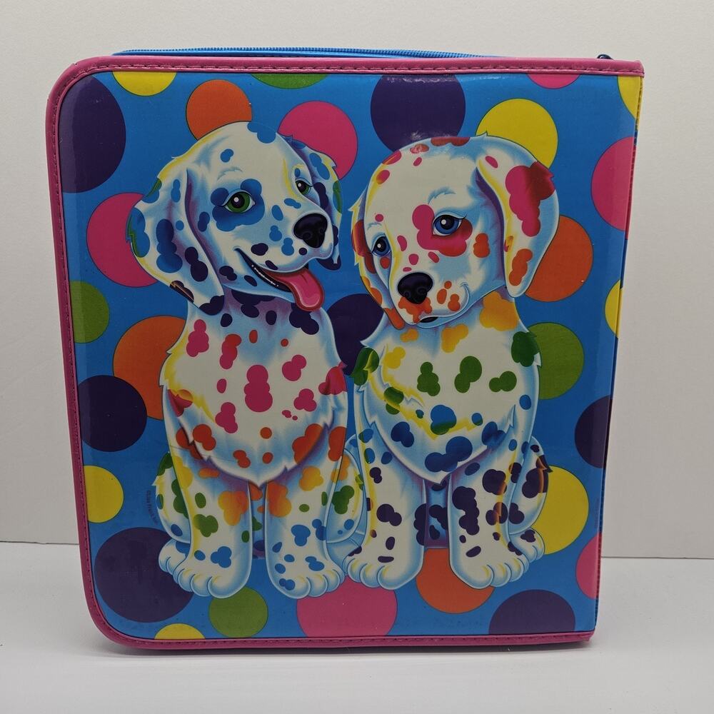 Lisa Frank Vintage 90's 3 Ring Binder Spotty And Dotty Zip Up - Picture 2 of 12
